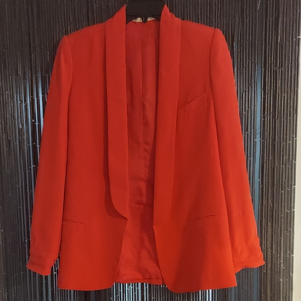 Truth and Pride Red Shawl Collar Blazer